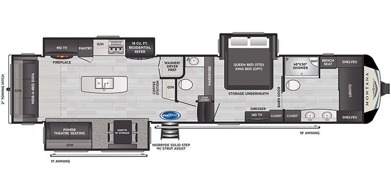 2023 KEYSTONE MONTANA 3931FB, , floor-plans-day image number 0